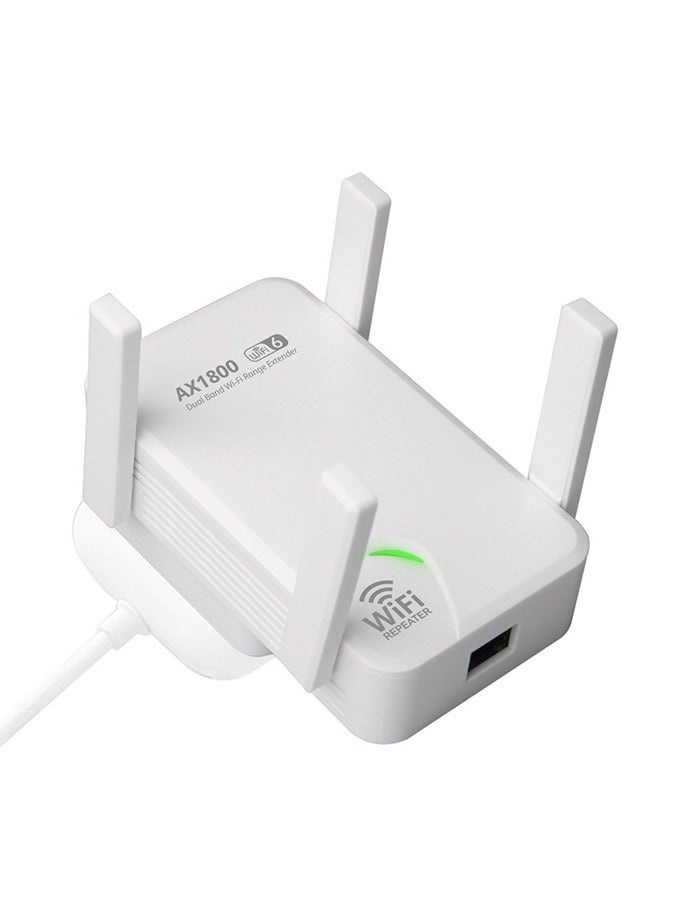 حياة الكثبان موسع نطاق شبكة الواي فاي AX1800 بتقنية Wi-Fi 6 - مضخم إشارة ثنائي النطاق بسرعة 1800 ميجابت في الثانية، تغطية شاملة للمنزل تصل إلى 1080 قدم مربع، متوافق مع جميع أجهزة التوجيه، إعداد سهل بزر واحد للألعاب وبث فيديوهات بدقة 4K. - Image 2